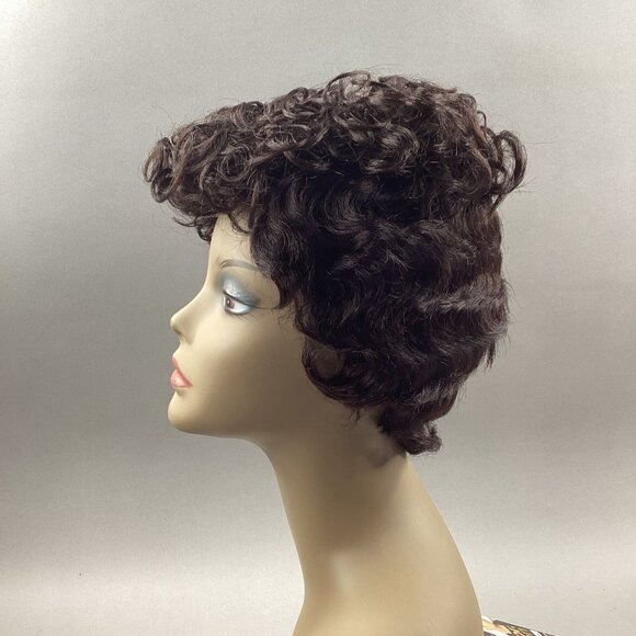 HH-Sofina #Natural Brown Short Curly 100% Human Hair Wig - Picture 5 of 9